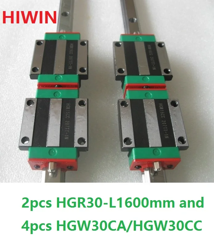 

100% оригинальный Hiwin линейный рельс HGR30 -L 1600 мм + 4 шт. HGW30CA HGW30CC Фланцевая каретка ЧПУ маршрутизатор