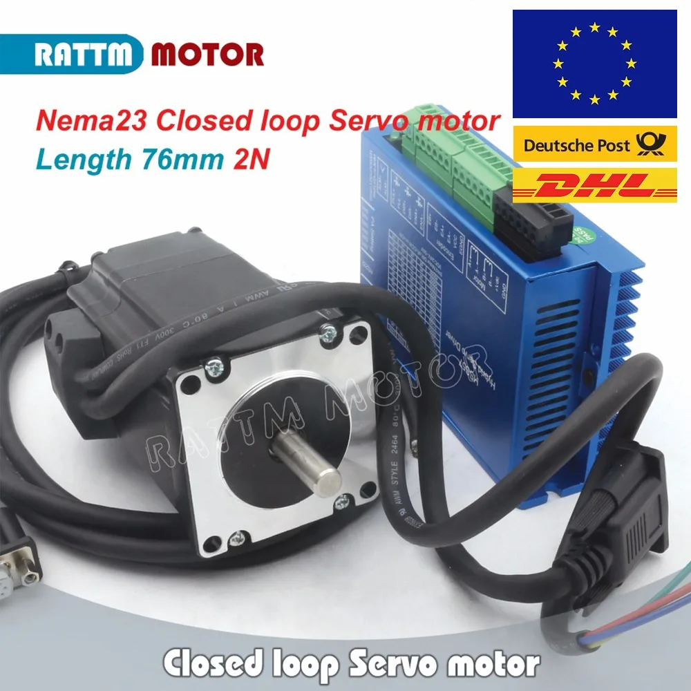 

2N.m CNC Controller Kit Nema 23 Closed Loop Servo stepper motor 4.2A 76mm 20Kg.cm + 2HSS57 Hybrid Driver 6A + Encoder