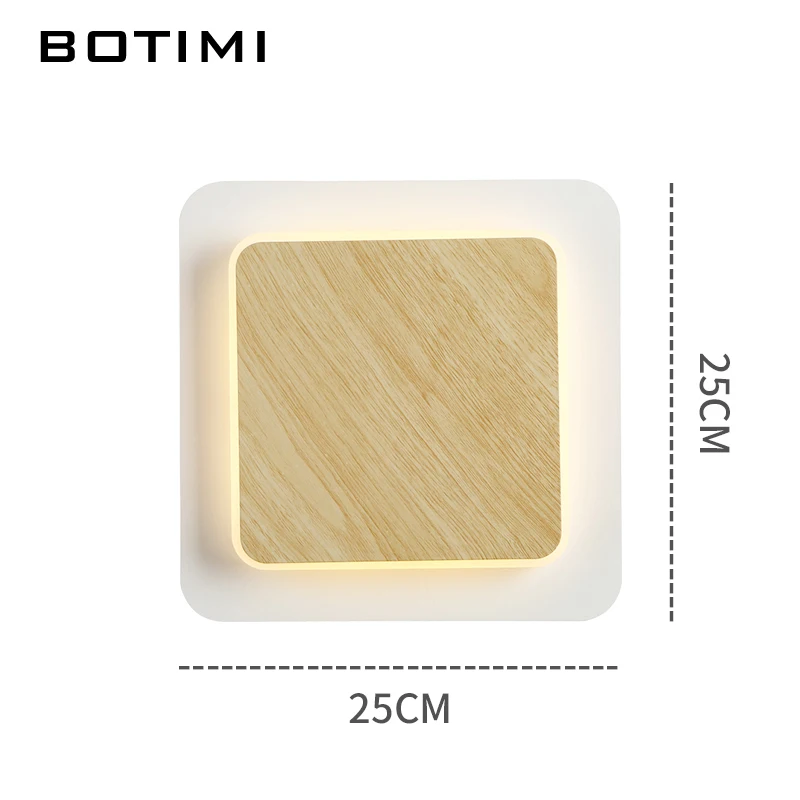 BOTIMI 디자이너 LED 벽 램프 거실 장식 나무 벽 조명 머리맡 램프 흰색 벽 Sconce 실내 조명기구