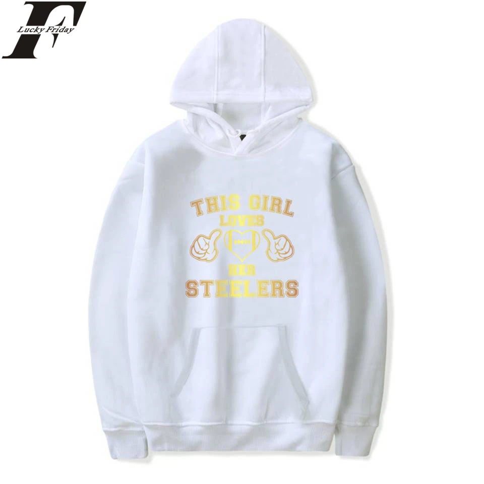 LUCKYFRIDAYF questa ragazza ama i suoi Steelers felpe con cappuccio felpe stampate uomo donna felpe con cappuccio a maniche lunghe felpa pullover top