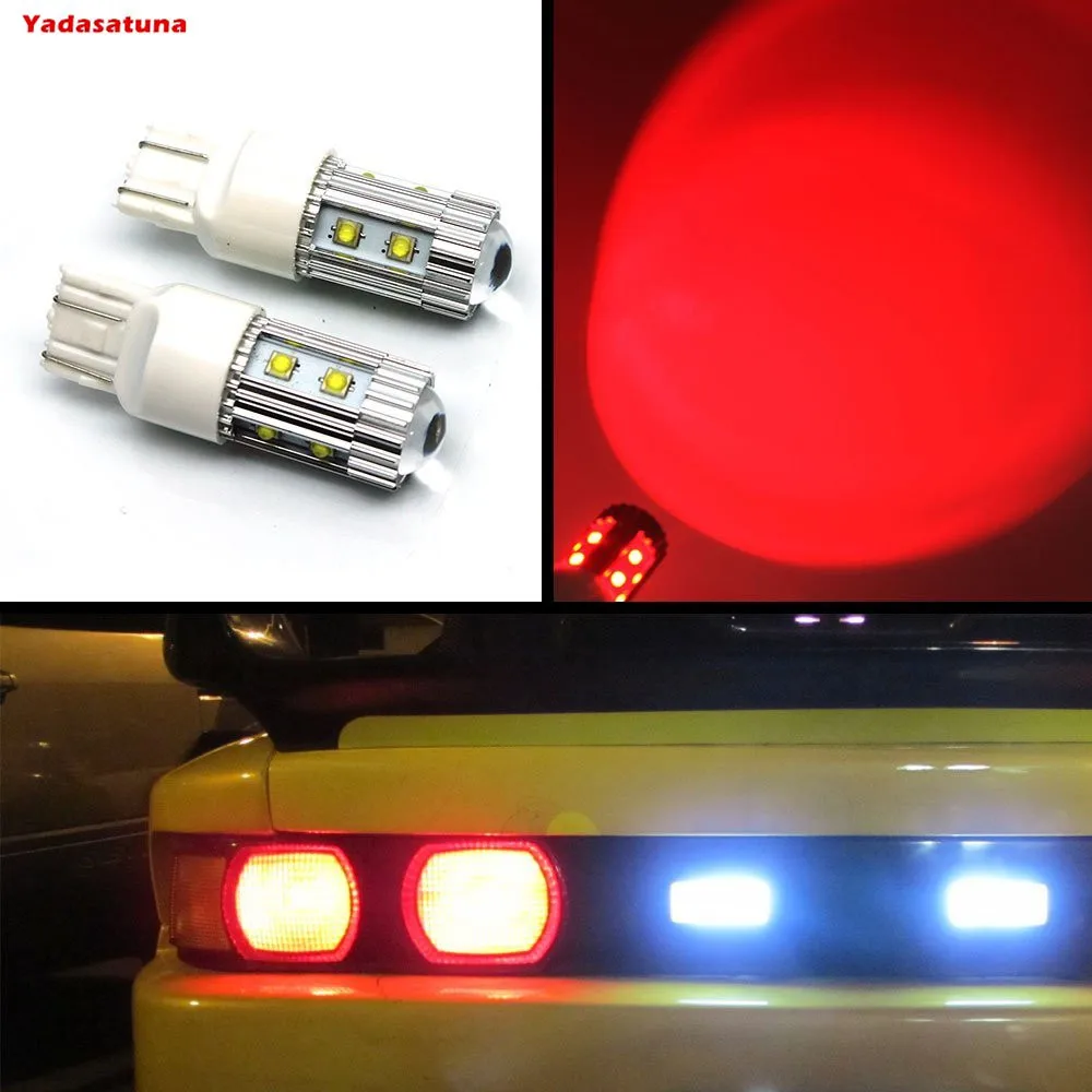 2*7443 580 W21/5 W Ampoule CREE Chips LED 50 W eclairage lateral Indicateur Lumiere arriere Jour DRL 582 7440 W21 W Blanc Rouge