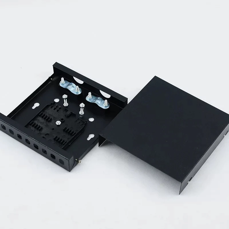 5pcs 8 cores FTTH FC d blank terminal box SPCC 8 port ST fiber optic patch panel FTTX distribution box black ELINK
