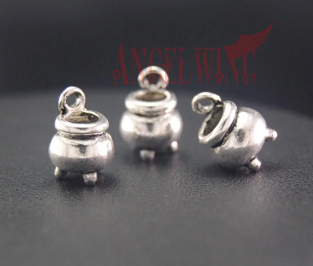 20pcs/Lot--12x9mm Cauldron Pendants Antique Silver Plated Witch Halloween Charms DIY Supplies Jewelry Making Finding Accessories