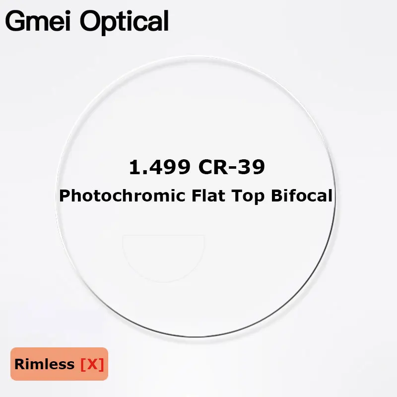 1.499 CR-39 Photochromic Flat Top Bifocal Prescription Glasses Optical Lenses Round Top Bifocal Optical Spectacle Lenses 2 Pcs