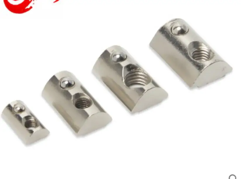 

50pcs M4 M5 M6 M8 Spring Nut For 4545 Aluminum Profile Nickel Plated Round Roll T Slot Elastic Nut Aluminum Connector