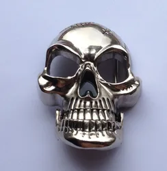Skull of Moveable Jaw with Chrome mirror like finished Belt Buckle