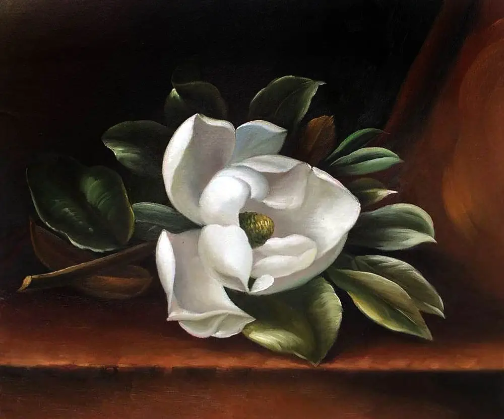 

Beautiful Flower Painting for Kitchen The Magnolia Blossom, 1888 by Martin Johnson Heade Canvas Art Painting Still Life