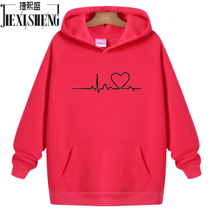 Sudadera con capucha con estampado de letras de Hello para mujer, Jersey holgado de manga larga con flocado para mantener el calor, otoño e