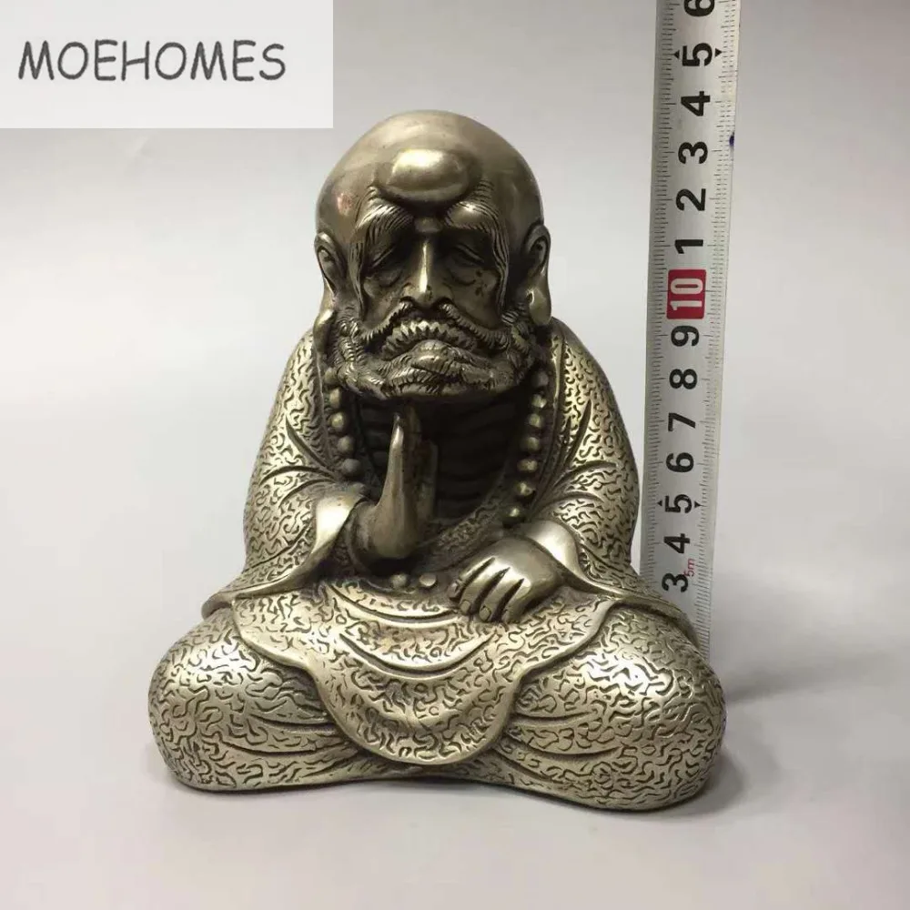 MOEHOMES China Tibet Silver dharma preached statue Buddha statue metal crafts home decoration