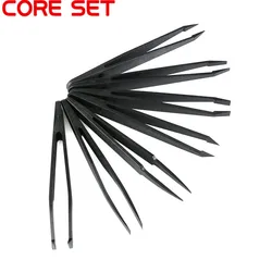 New 7Pcs/set Anti-Static Tweezers Maintenance Tools Anti-Magnetic Tool Set Kit Plastic SMD E93301/2/3/5/6/7/8 ESD