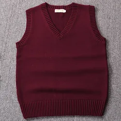 New ,Wine red / Green / Coffee Color Sweater vest solid color JK cute cosplay pullover Girl school vest