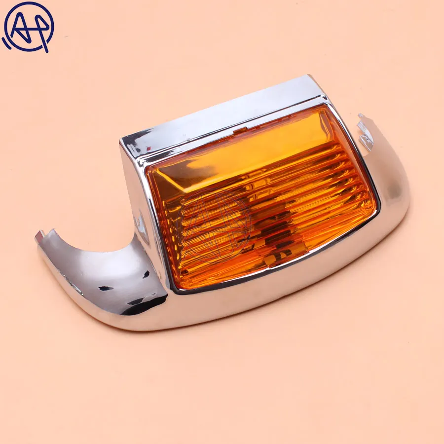 Motorcycle 4color Lens Front Fender Tip Light Lamp Edge 5050LED Chrome For Harley FLSTC Heritage Softail Classic