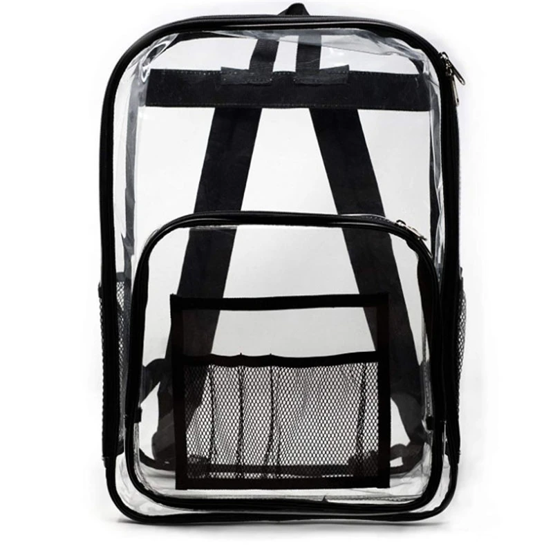 Heavy Duty Clear Transparent PVC Backpack for Adults and Students See Through Bookbag Knapsack Daypack Backpack