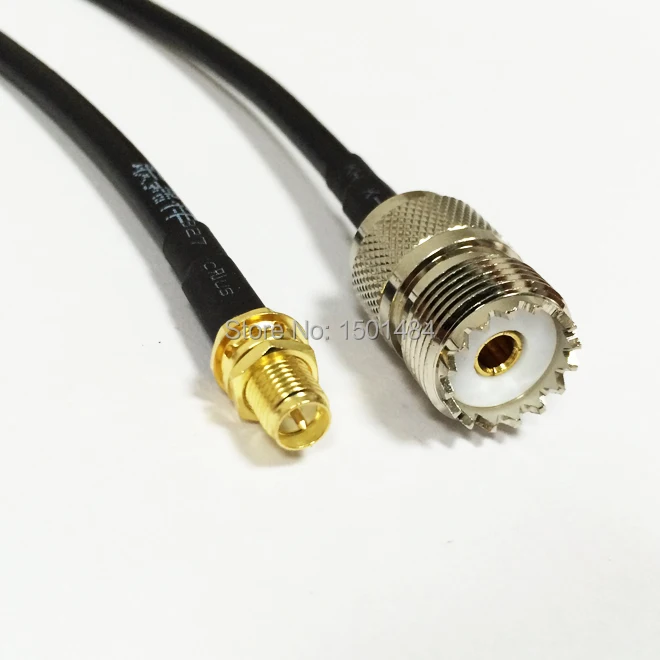 New  RP-SMA Female male pin Connector Switch UHF Female SO239 Convertor RG58   50CM 20