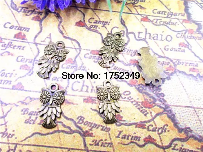 20pcs Mini Owl Charms -Antique bronze  Bird Beads and Charms Pendants 11x20mm