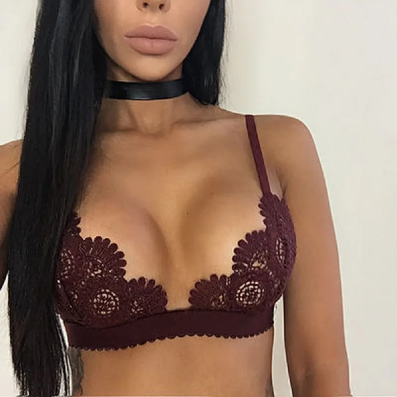 

Women Lace Floral Bralet Bra Bustier Crop Top Unpadded Bra Sexy Ladies Bralette Lady's Underwear Summer party crop top lingerie