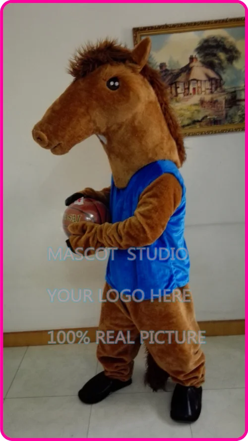 mascot  brown basketball horse mascot mustang Costume Fancy Dress Custom Costume Cosplay Theme Mascotte