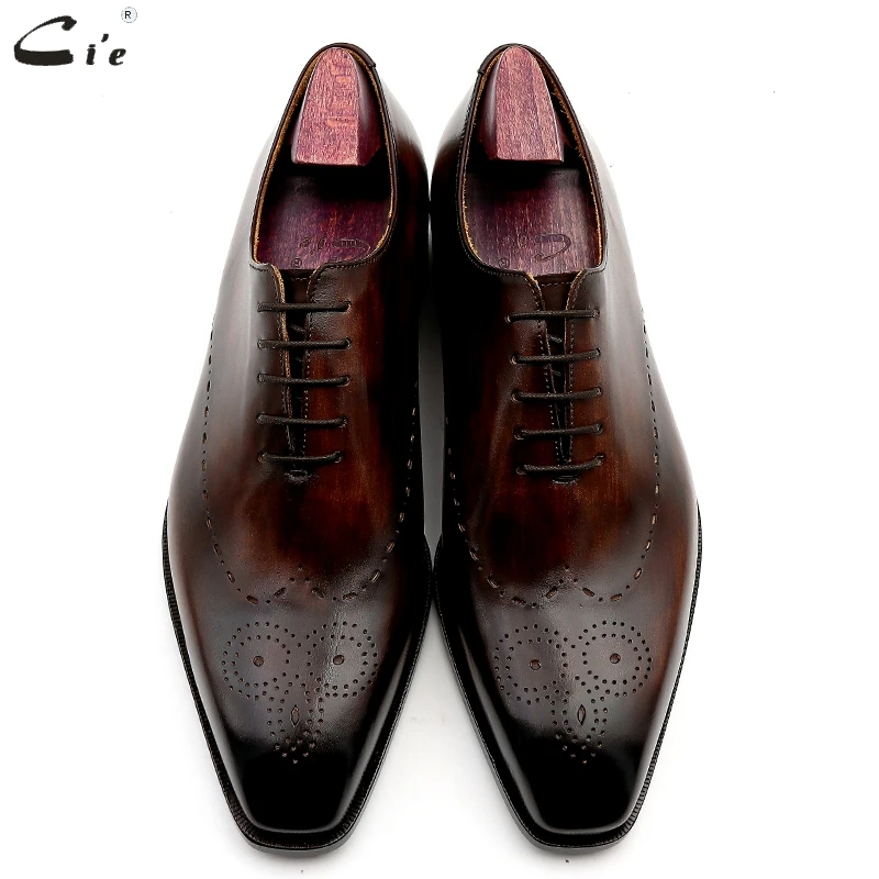 cie men dress shoes leather mens wedding men office shoes man brogue genuine calf leather formal office leather handmade No.11