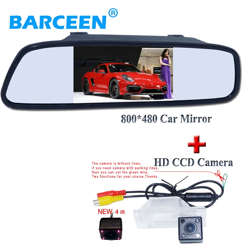 

car Rear view camera+4.3" car parking monitor kit on sell being 4.3"800*80 Resolution screen +ir lights for Nissan X-Trail