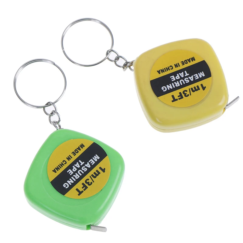 1pc 1m/3ft Easy Retractable Ruler Tape Measure Mini Portable Pull Ruler Keychain