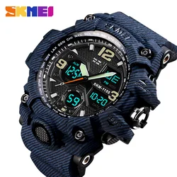 SKMEI Luxury Denim Style orologi sportivi moda uomo orologio al quarzo digitale orologio da polso militare Casual impermeabile orologio Relogio