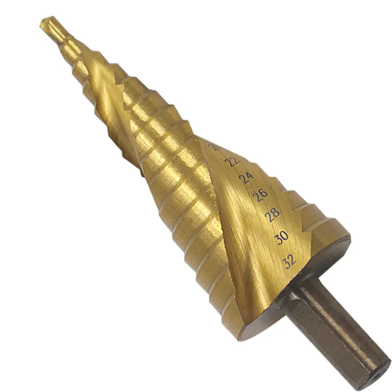 HSS Spiral Grooved Center Drill Bit 4-12mm 4-20mm 4-32mm Solid Carbide Mini Drill Accessories Titanium Step Cone Drill Bit