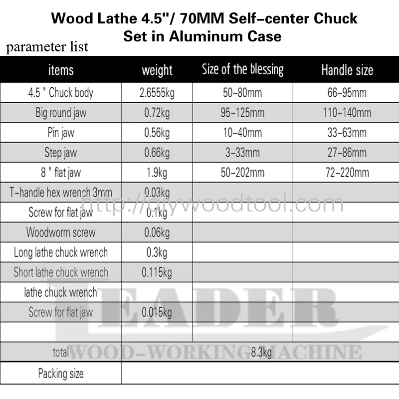 4.5 Inch / 115mm 4 Jaw Self-centering Wood Lathe Chuck Set For Woodworking wood lathe chuck