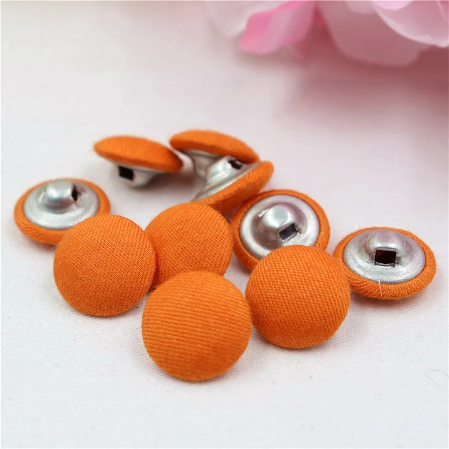 YJHSMY 10Style 100 pcs/Lot 15mm Solid Fabric Covered Cloth Buttons, garment accessories,Diy BK054