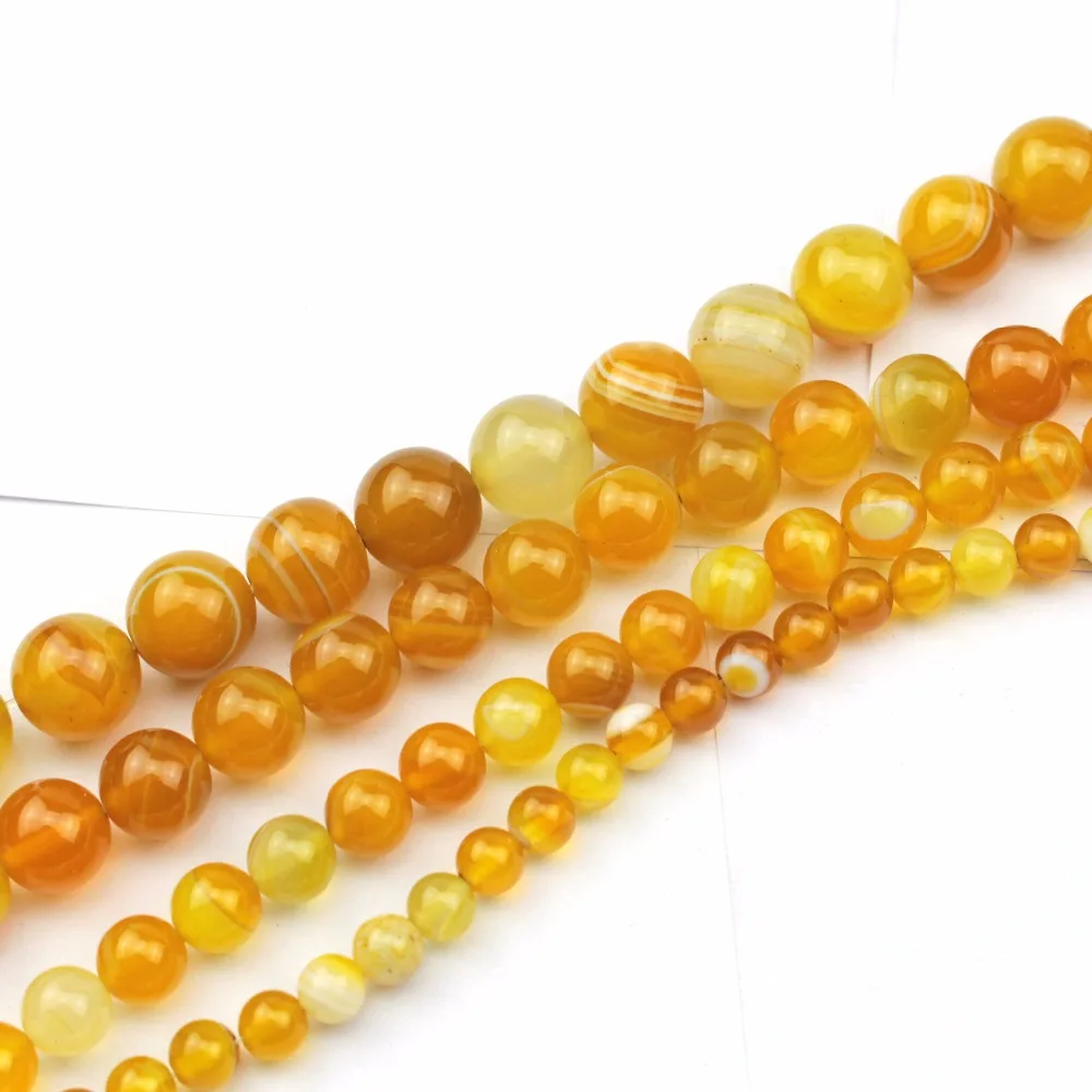 Natural Yellow Sardonyx/ Agate Natural Stone Diy Loose Beads For Jewelry Making Strand 15"