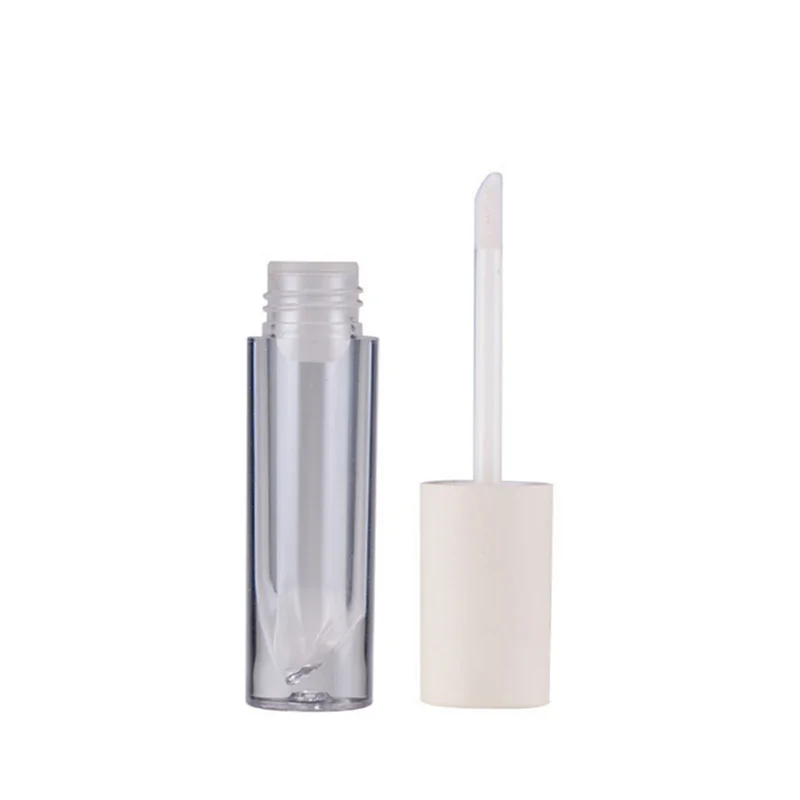 100pcs White color 5ml Empty Lip gloss Tube Handmade lipstick containers small plastic bottles ball lipgloss adorable packaging