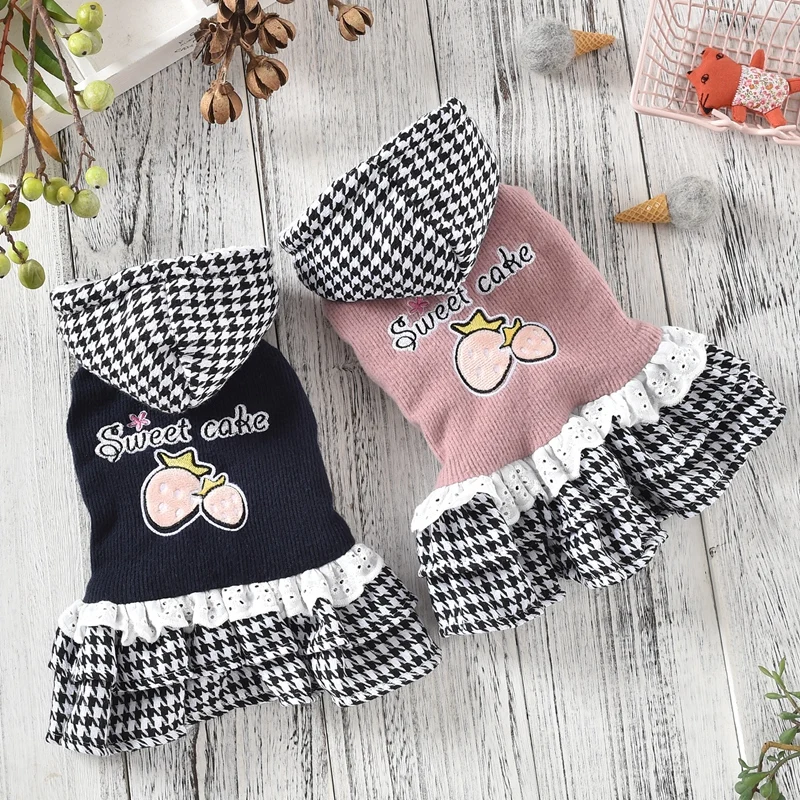 Princess Winter Clothing For Dogs Of Small Breeds Plaid Wedding Dresses Clothes For Pet And Cats Animals Chihuahua Yorkshire