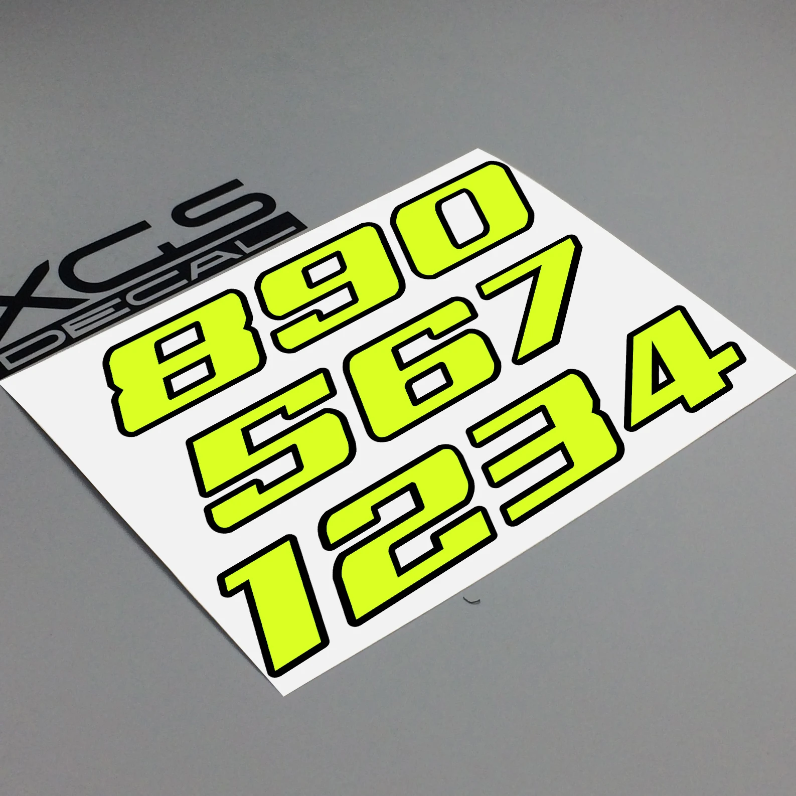 XGS DECAL Car sticker Number Neon Fluorescent Double Layer Vinyl Cut Motorcycle ATV Helmet sticker  Outdoor Decal