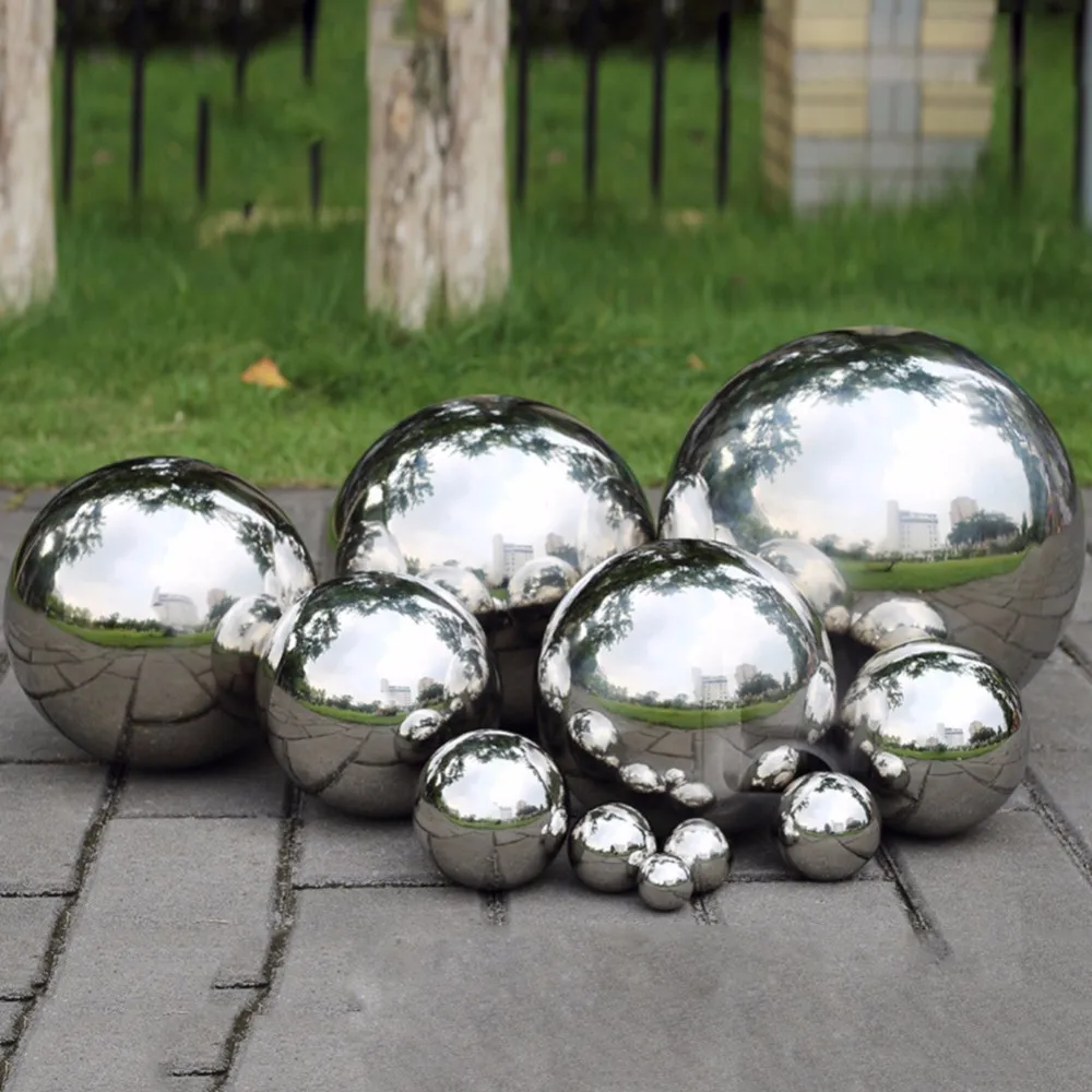 New Coming Stainless Steel Titanium Gold Sliver Hollow Ball Seamless Home&Garden Decoration Mirror Ball Sphere Party Decoration