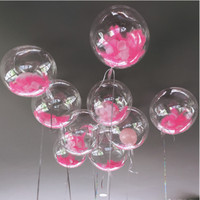 DIY Wedding Birthday Party Decoration Balloons Helium Bobo Balloons Feather Transparent PVC Bubble Ballon Gifts kid toys