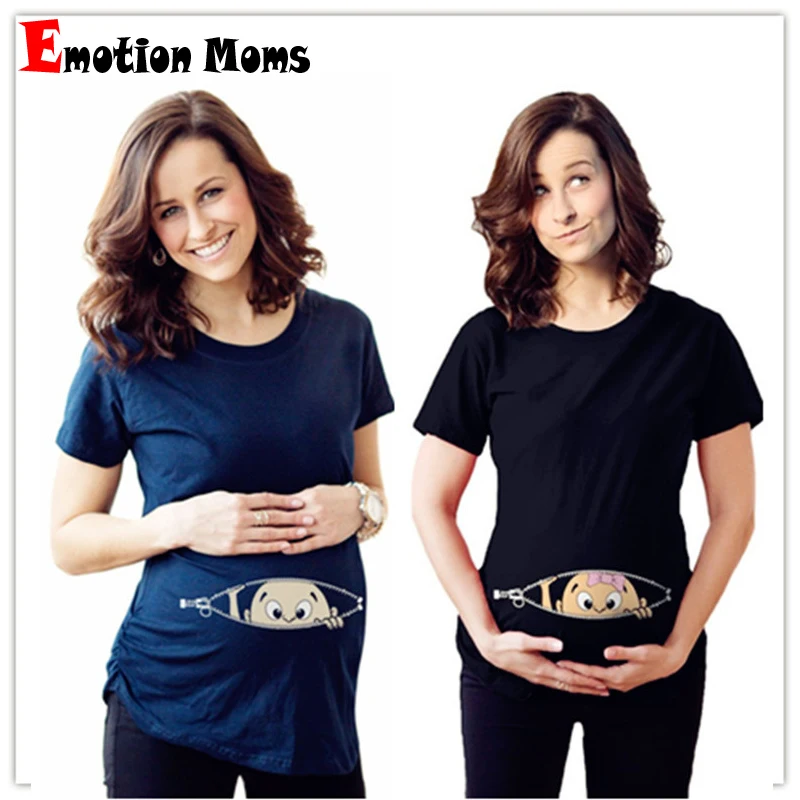 

Summer Maternity Top Pregnancy T Shirt Women Cartoon Tee Baby Print Pregnant Clothes Funny T-shirt Plus Size M-3XL