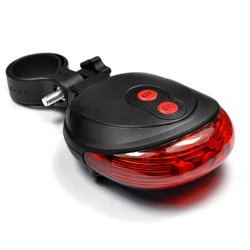 Cool Bicycle Tail Light 7 Mode Safety Rear Lamp Waterproof Laser Warning Lamp Flashing 5 Led 2 Laser Cycling Safety Led Light