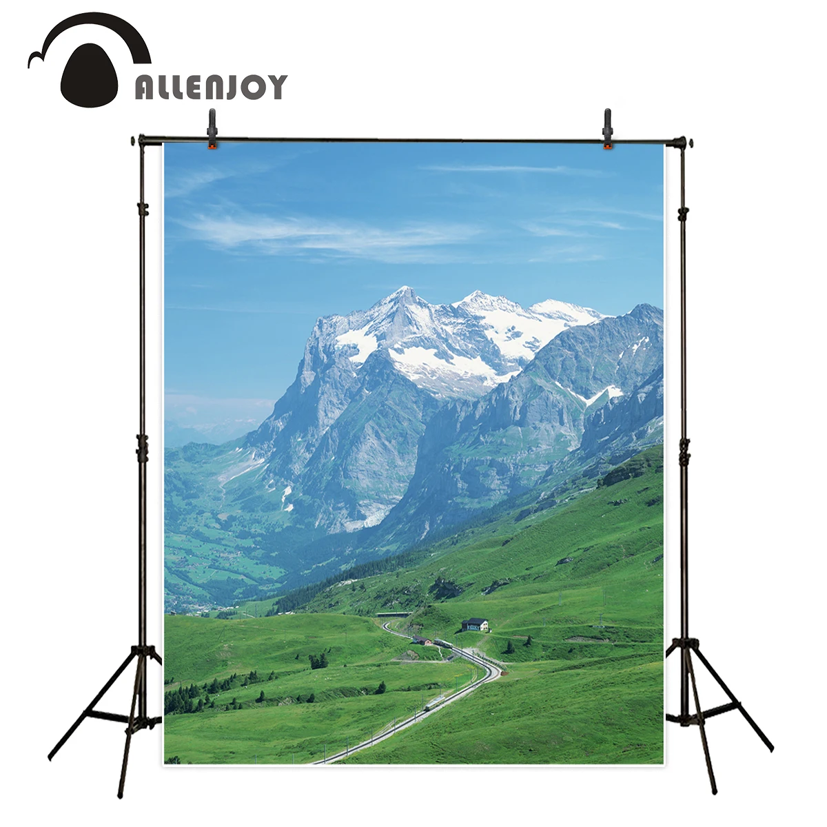 Allenjoy photography backdrops spring plain snow mountain village nature for photo studio background for photographic studio