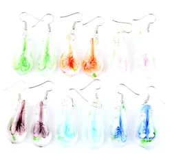 Wholesale Womens 2023 Summer 6Pairs Handmade Murano Lampwork Glass Mix Color Flower Earrings Hot