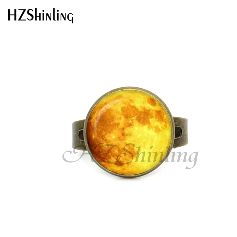2017 New Style Jupiter Planet Ring Antique Bronze Round Glass Dome Adjustable Rings Uranus Jewelry Gifts Girl image 5