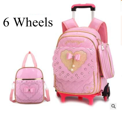 ZIRANYU School Trolley backpack bag kids School Rolling backpacks school bag wheels for girls wheeled bag for School Trolley bag