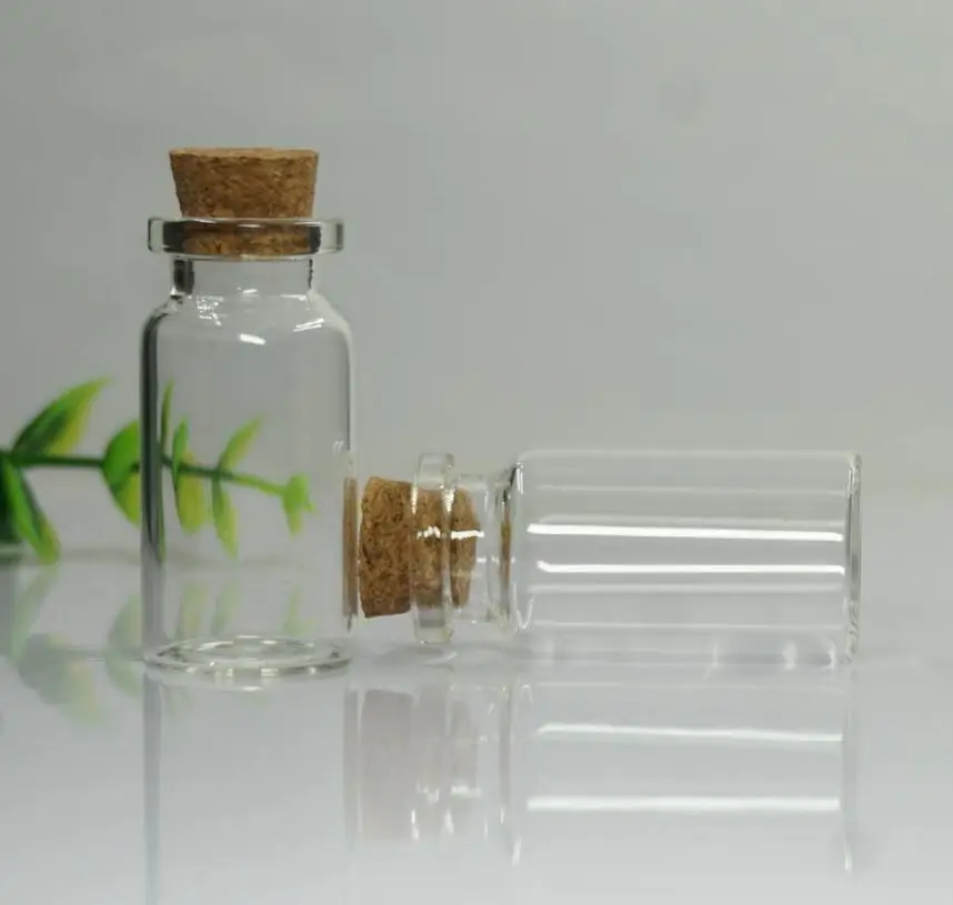 500pcs 8ml Small Cute Glass Bottles Vials With Cork Corks Stopper mini Glass Bottle For Pendants