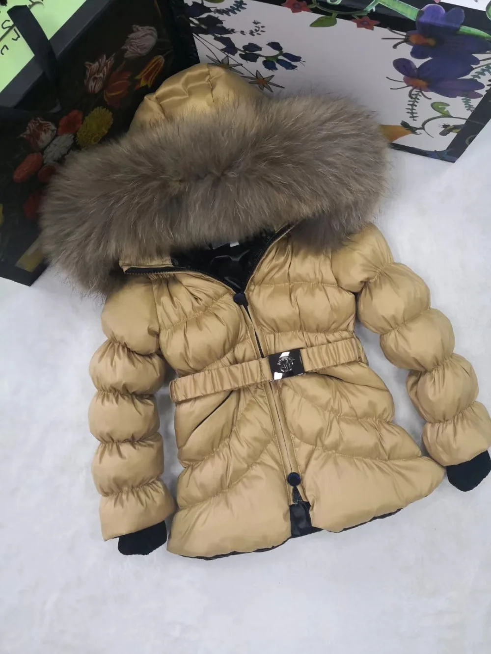 brand 2021 Winter Jacket Children down jackets & PANT duck down Fur hooded girl snowsuit boy Suit set outerwear ski suit famous