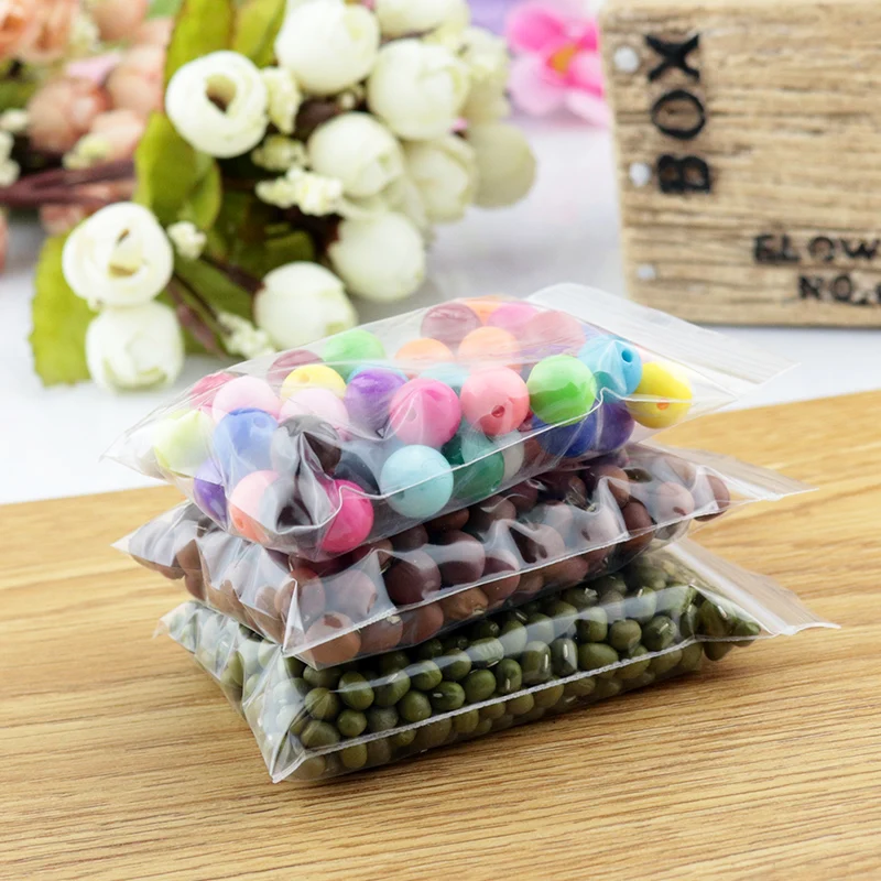 500pcs 12x17CM Zip Lock Bags Clear Poly Bag Reclosable Plastic Middle Bag Gift Candies Packing Bags