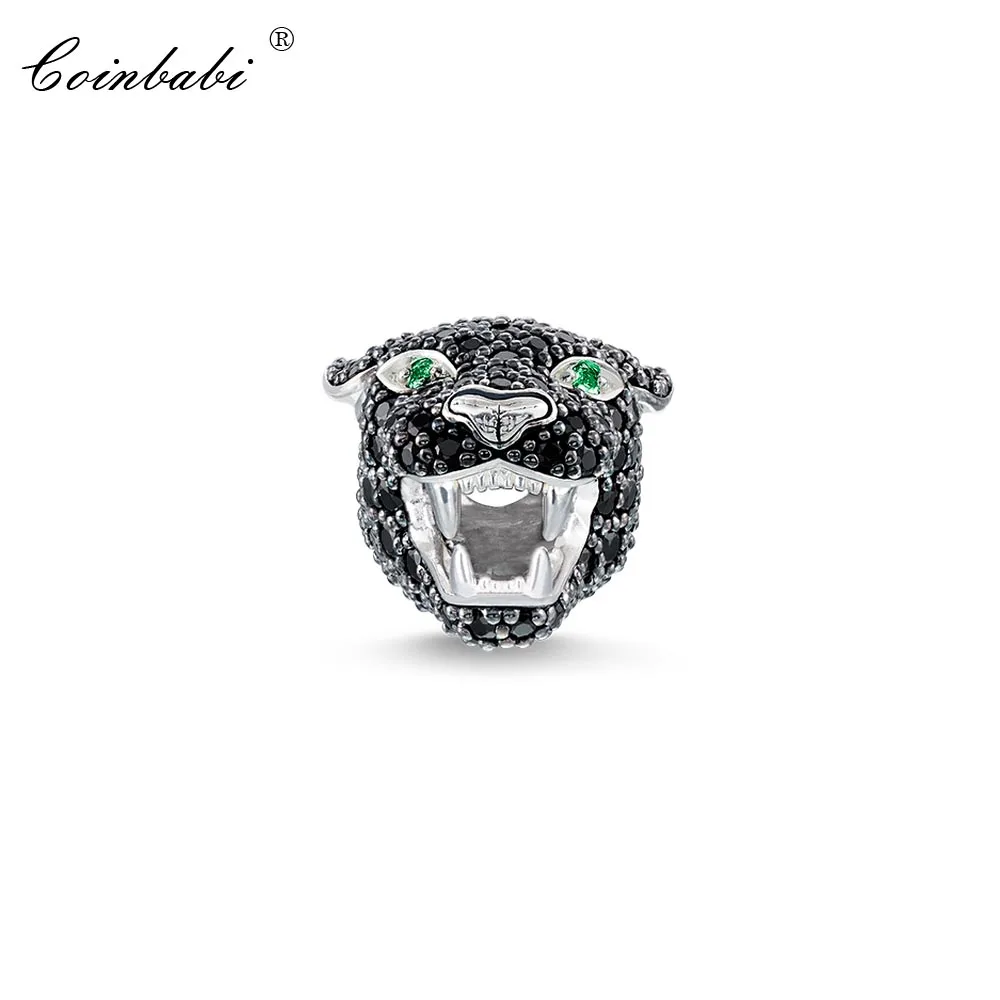 Beads Leopard Panther,2019 Europe Silver Reble  Jewelry Component For Women Men Pure 925 Silver Gift Fit Karma Bracelet