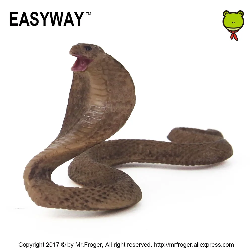 EASYWAY Naja Cobra-figuras de acción de Reptiles, juguete de plástico de serpiente para niños, regalo de vida salvaje, Zoo, modelo de Animal Real DIY