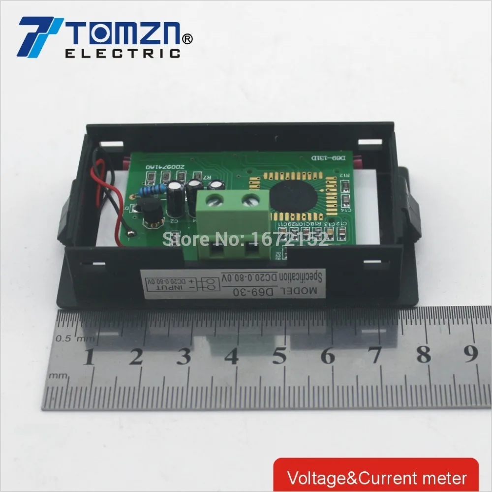 LCD Digital Panel Voltmeter DC 20-80V Blue backlingt DC Monitor voltage meter