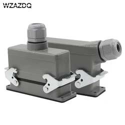 WZAZDQ Rectangular Heavy Duty Connector HDC- HE-024 Core Industrial Waterproof Aviation Plug Socket 16A 500V