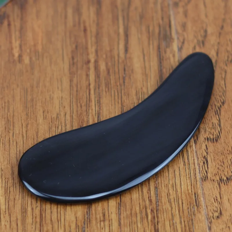 Buffalo Horns Gua Sha Massage Plate Slice Natural Black Scrapping Acupuncture Massager Face Limbs Body Beauty Massage Tool