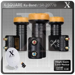 X-Square Ku Band LNB Noise Figure:0.1dB Supper Quality 4k Universal Twin LNB For Satellite TV Receiver Dish TV LNBF