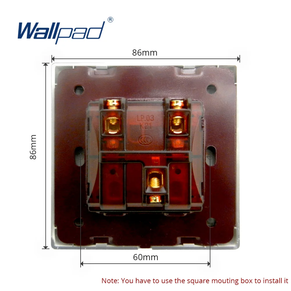 Curtain Switch 2 Gang Reset Switch Momentary Contact Wallpad  Luxury Acrylic Panel With Silver Border